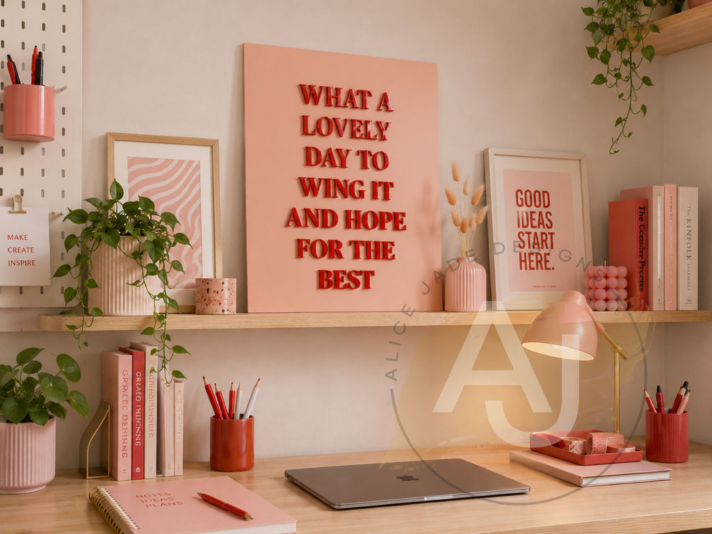 Wall Art 3D Quote Acrylic Sign | What a lovely day to wing it