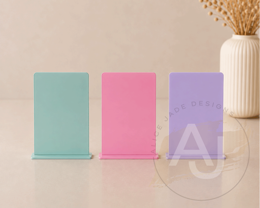 A5 Acrylic Rectangle Signs | Small Freestanding Sign | Market Display Sign | Modern Acrylic Place Card