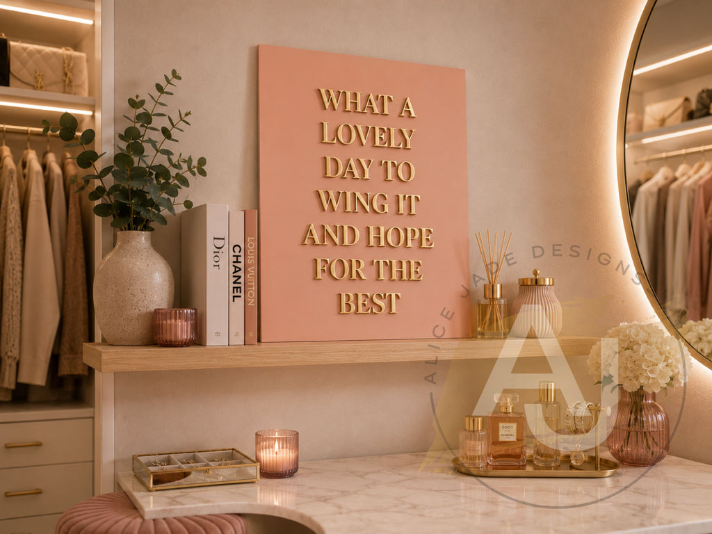 Wall Art 3D Quote Acrylic Sign | What a lovely day to wing it