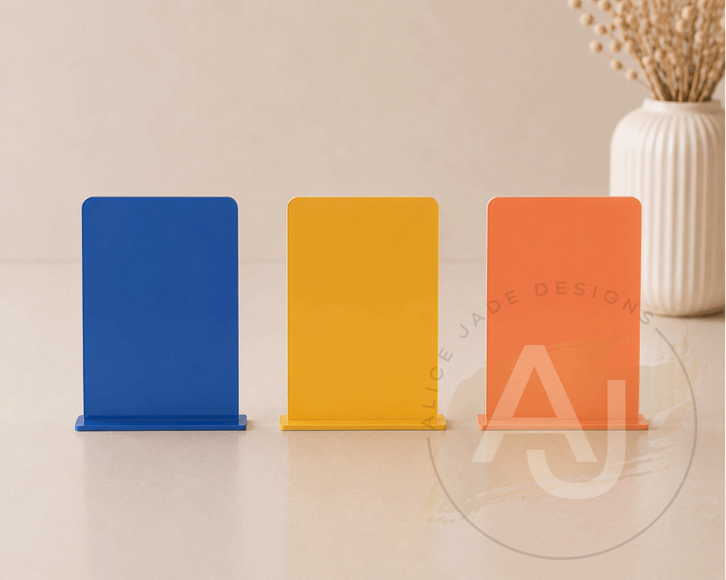 A5 Acrylic Rectangle Signs | Small Freestanding Sign | Market Display Sign | Modern Acrylic Place Card