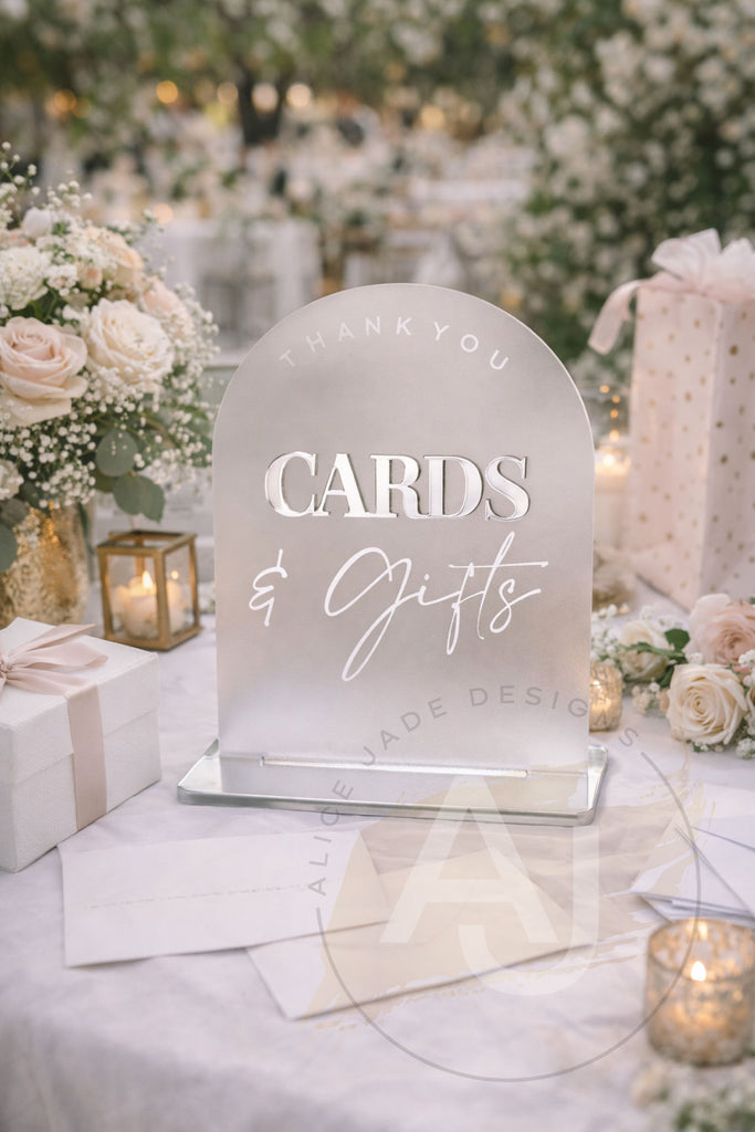 Cards & Gifts Wedding Party Table Sign