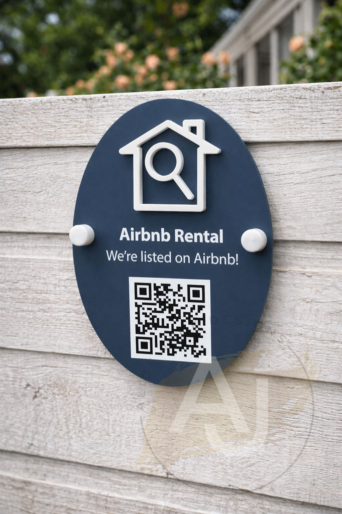 Custom Acrylic Airbnb QR Code Sign – Scan to Book Rental Property Plaque