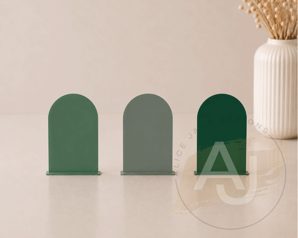 A5 Acrylic Arch Signs | Small Freestanding Sign | Market Display Sign | Modern Acrylic Place Card