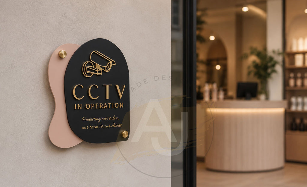 Boutique CCTV Sign for Beauty Salons, Clinics & Studios