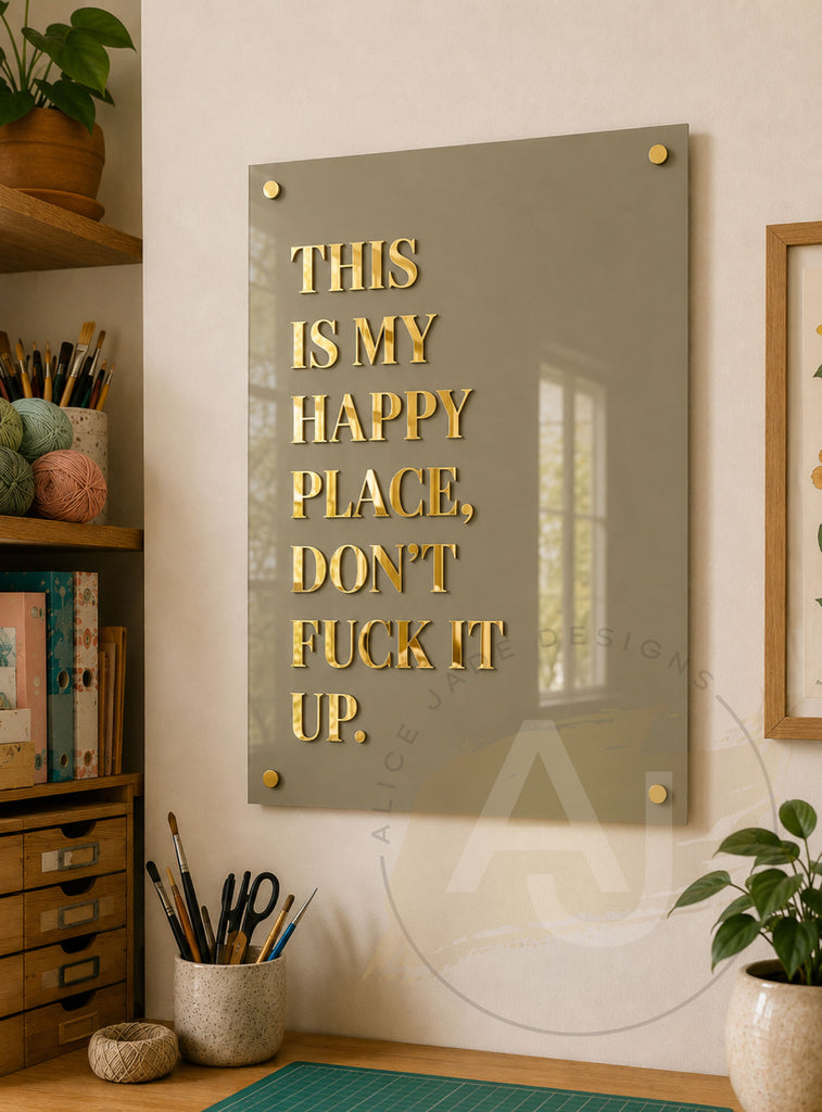 Wall Art 3D Quote Acrylic Sign | This is my happy place