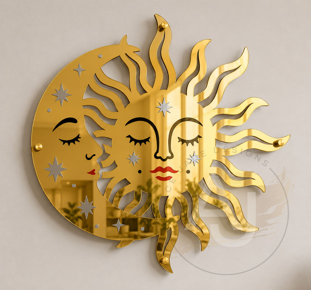Celestial Sun & Moon Mirror Wall Art
