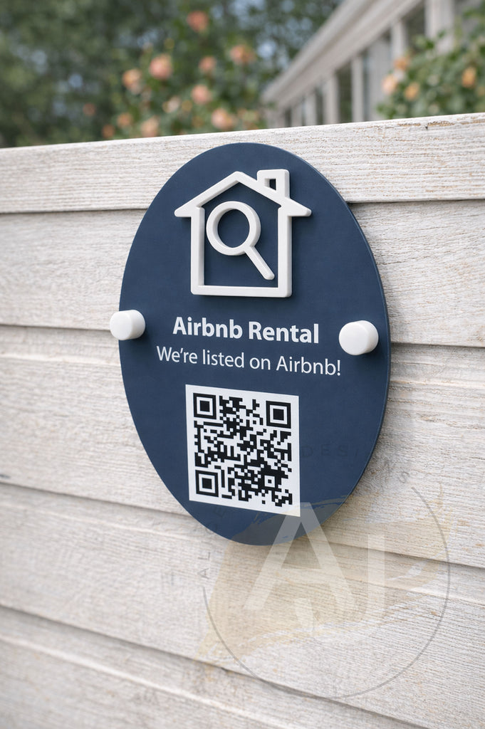 Custom Acrylic Airbnb QR Code Sign – Scan to Book Rental Property Plaque