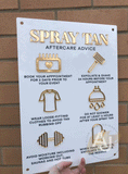 Spray Tan Aftercare Advice Acrylic A3 Wall Sign | Studio Sign | Business Sign | Salon Sign | Beauty Sign