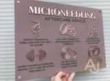 Microneedling Aftercare Advice Acrylic A3 Wall Sign | Beauty Sign | Business Sign | Spa Sign | Salon Sign | Salon Decor