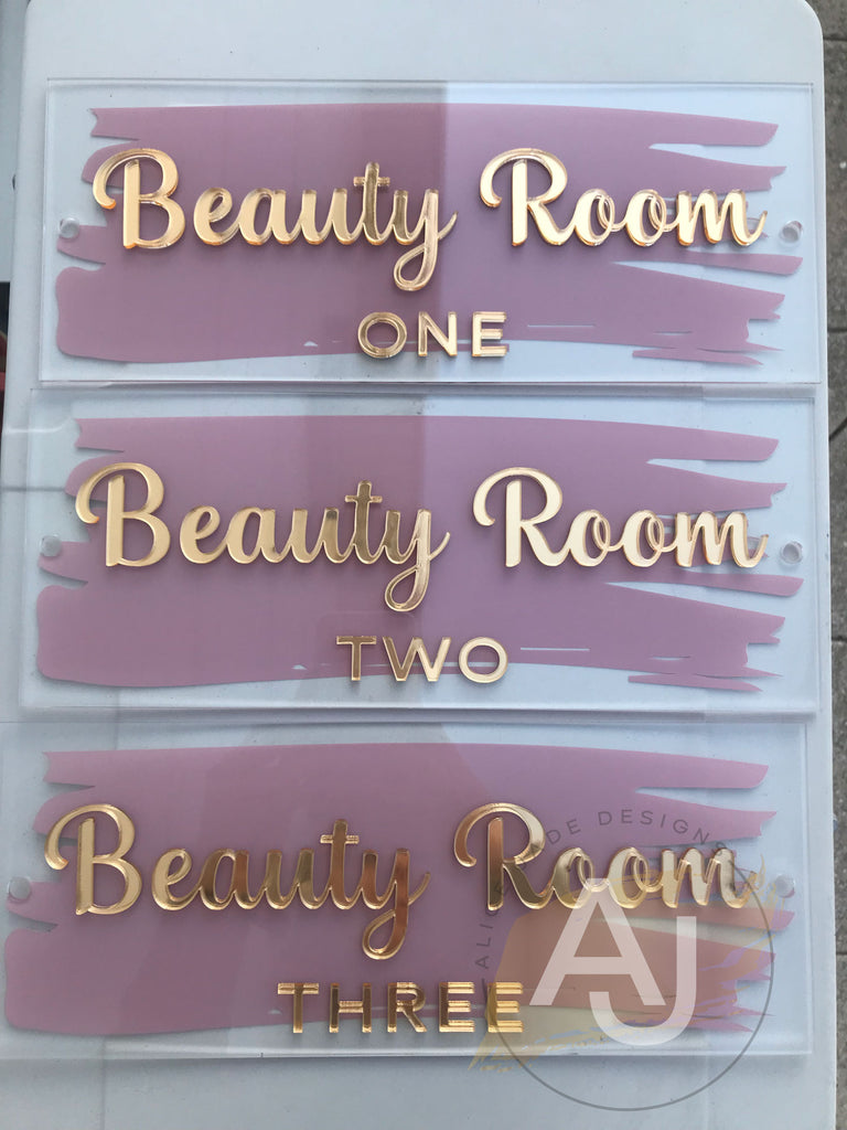 Personalised Door/Wall Acrylic Plaque/Sign | Salon Signs | Salon Signage | Paint Splash
