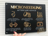 Microneedling Aftercare Advice Acrylic A3 Wall Sign | Beauty Sign | Business Sign | Spa Sign | Salon Sign | Salon Decor