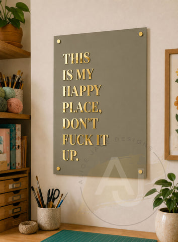Wall Art 3D Quote Acrylic Sign | This is my happy place