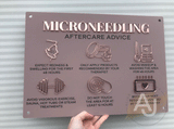 Microneedling Aftercare Advice Acrylic A3 Wall Sign | Beauty Sign | Business Sign | Spa Sign | Salon Sign | Salon Decor