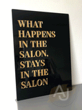 Wall Art 3D Quote Acrylic Sign | 'What happens in the salon'