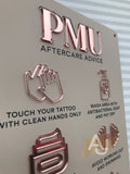 PMU Aftercare Advice Acrylic A3 Wall Sign | Beauty Sign | Business Sign | Spa Sign | Salon Sign | Salon Decor