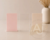 Mini Acrylic Rectangle Signs | Small Freestanding Sign | Market Display Sign | Modern Acrylic Place Card