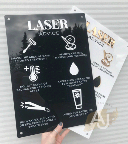 Laser Aftercare Advice Acrylic A3 Wall Sign | Beauty Sign | Business Sign | Spa Sign | Salon Sign | Salon Decor