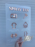 Spray Tan Aftercare Advice Acrylic A3 Wall Sign | Studio Sign | Business Sign | Salon Sign | Beauty Sign