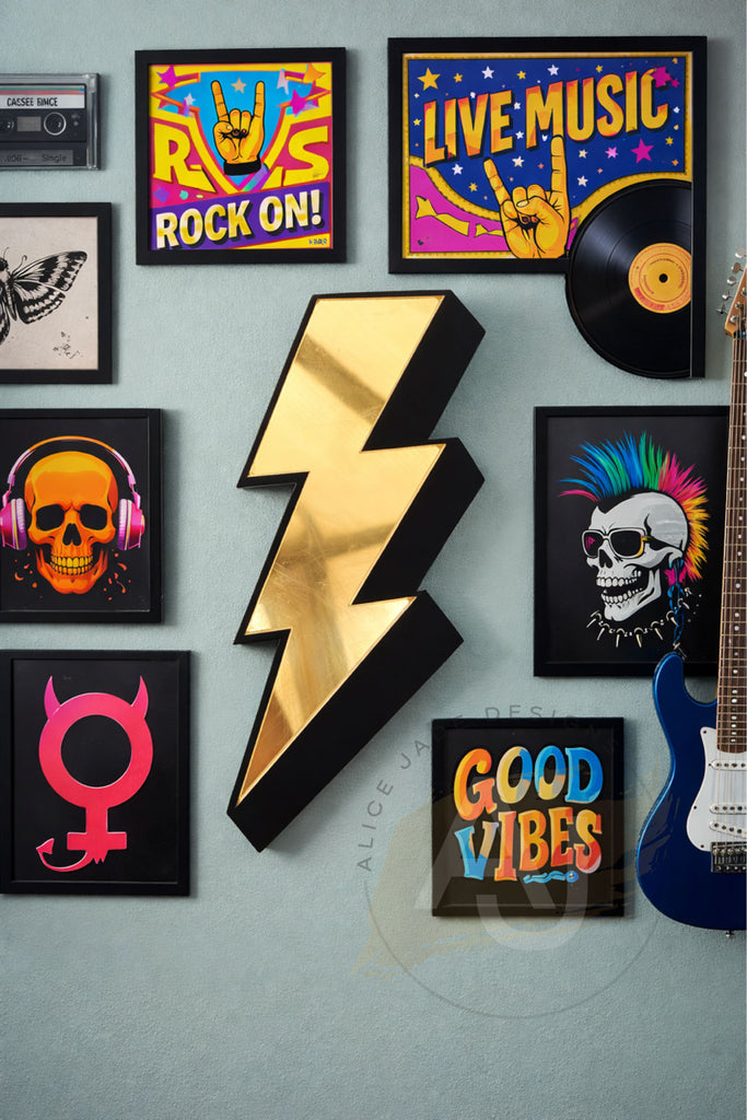 Lightning Bolt Mirror Gold