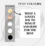Wall Art 3D Quote Acrylic Sign | What a lovely day to wing it
