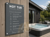 Custom Hot Tub Rules Plaque | Personalised Outdoor Acrylic Sign for Airbnb & Holiday Rentals