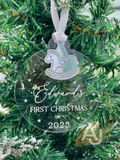 Baby's First Christmas Decoration | Rocking Horse Charm Bauble