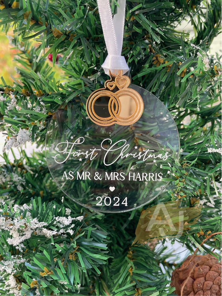 First Christmas Married Christmas Decoration | Married Charm Bauble